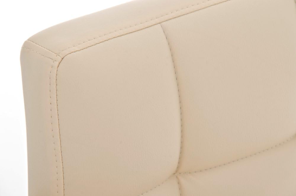 CLP Fauteuil De Bureau A roulettes Lucy Similicuir I Chaise De Bureau Réglable en Hauteur avec Accoudoirs I Rembourrage Epais I Pičtement Métal, Couleur:crčme