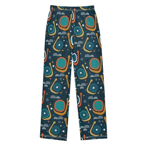 Snails Hand Drawn Colored Boys Pants for Kids Jogger Pants with Pockets S-XL