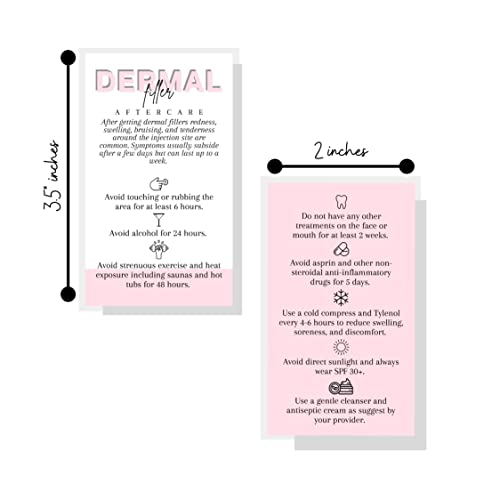 Tarjeta de cuidado postal de relleno dérmico rosa y blanca, ideal para la salida de tus clientes 2