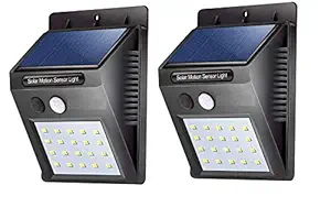 Solar Light, 20 LED Wireless Motion Sensor Lights | Waterproof Wall Light | Security Lights for Outdoor Garden, Patio, Yard, Deck, Garage, Driveway, Fence - Pack of 2