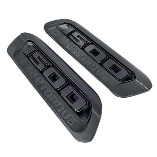 Image of 2pack OEM 1500 Etorque Exterior Badges Emblems Left Right Side Badges Hood 3D ABS Compatible with fits 1500 68500542AA 68500541AA (All Black)