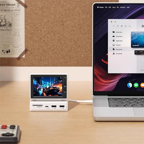 Image of 3.5inch Vintage Secondary Screen Monitor, Computer Temp Monitor, PC Sensor Panel Display, PC Temperature Display, Support HDMI USB 3.0 Hub SD3.0 TF Card Reader