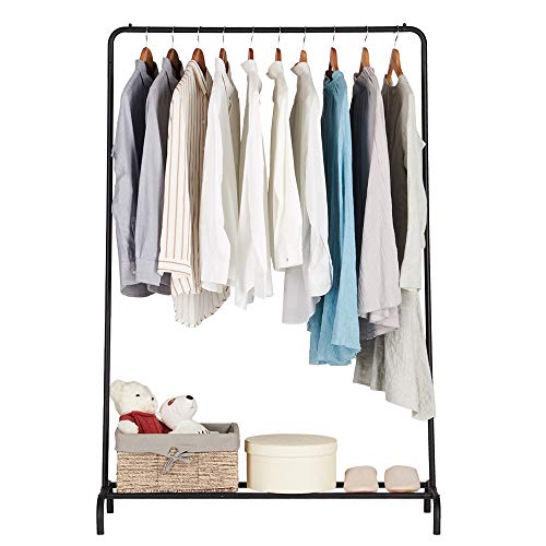 ASSR Clothing Garment Rack, Heavy Duty Garment Rack Free-Standing Clothes Rack Clothing Rack with Rod and Lower Storage Shelf - Thumbnail 4