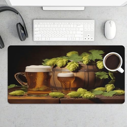 Beer and Hop Cones Pad Grande para Mouse con Base de Goma miniatura 5