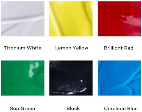 Mont Marte Discovery School Acrylic, 6 Basic Colors, 1/2 Gallon (2 Liter), Ideal for Students and Artists. Excellent Coverage and Fast Drying. Pump Lid Included