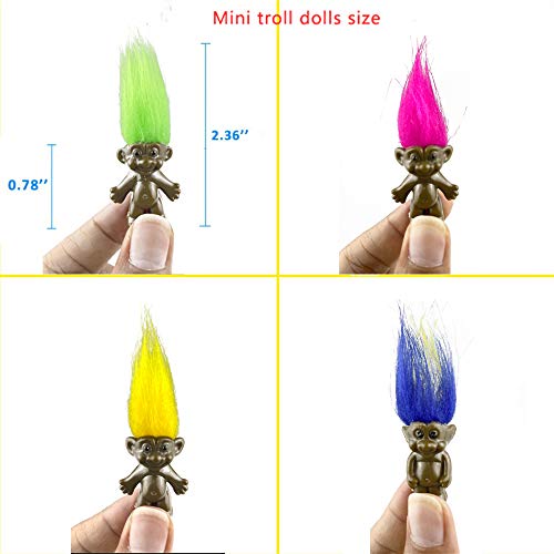 Yintlilocn 20 piezas muñecos troll mini de 1.2 pulgadas miniatura 5