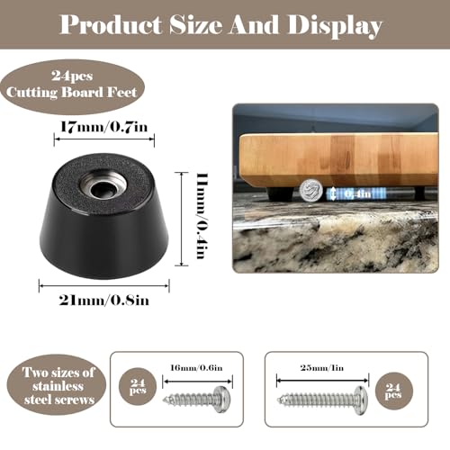 Patas para tabla de cortar de madera con tornillos inoxidables para accesorios de cocina 7