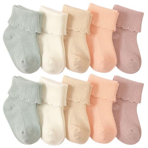 Image of Newborn Cuff Socks Baby-girls Socks Infant Toddler Crew Ankle Sock