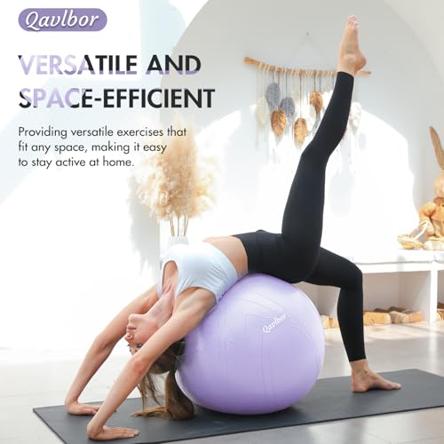 Image of Yoga Ball Pregnancy Ball, 1.7mm Extra Thick Birthing Ball for Pregnancy, 600LB Anti-Burst Exercise Ball for Fitness, Balance, Physical Therapy, Non-Slip Stabil-ity Ball with Bump