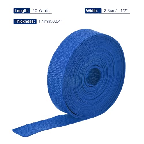 Image of MECCANIXITY Lightweight Polypropylene Webbing Strap 1.5 inch 10 Yard Backpack Strapping Band Blue for Outdoor Luggage Cargo Straps