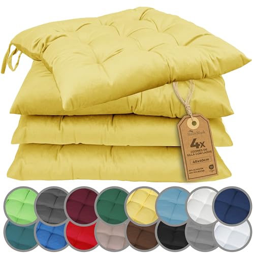 Cojines para sillas con lazos decorativos para terraza exterior e interior 40x40 2