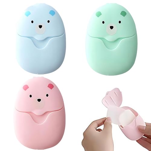 LQUYTA 150 Hojas Pares Mini Jabón de Papel Portátil, Jabon En Escamas, 50 Piezas Cada Caja, Jabón de Viaje, para la Eliminación de Jabón Portátil para Viajes al Aire Libre