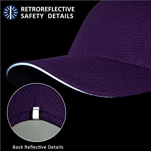 Gadiemkensd Women's Race Day Running Hat Performance Mesh Baseball Cap - Excellent Ventilation, Lightweight, Reflective Safety Ponytail Hats For Exercise Golf Hiking Beach Workout Gym Dark Purple #TOP4