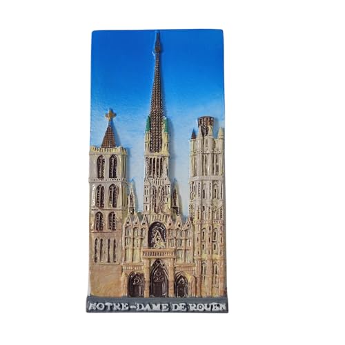 Magnete da frigorifero con la Cattedrale di Notre-Dame de Rouen Francia Souvenir Decorazione per frigorifero Adesivo magnetico dipinto a mano