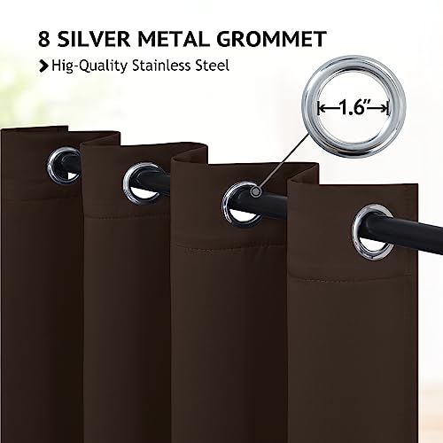 Image of COSVIYA Grommet Room Darkening Brown Curtains 84 inch Long for Bedroom | Light Blocking Insulated Thermal Curtains for Living Room, Blackout Thick Polyester Window Drapes,52x84 inches, 2 Panels