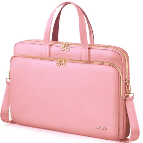 Lausiax Laptop Case Bag 15 15.6 16 inch for Women Men Compatible with 15/16 MacBook Pro/Air M5/M4/M3/M2/M1 HP OmniBook Pavilion Surface Laptop ASUS VivoBook XPS 15 Lenovo Acer Samsung Pink