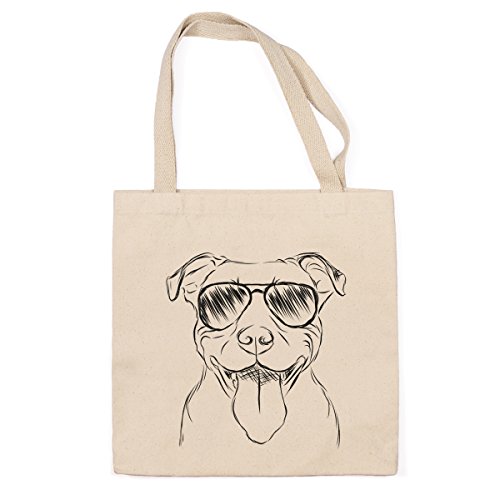 Major La Pitbull Terrier Heavy Duty 100% lona de algodón bolso de compras reutilizable bolsa de la compra 14.75 x 14.75 x 5