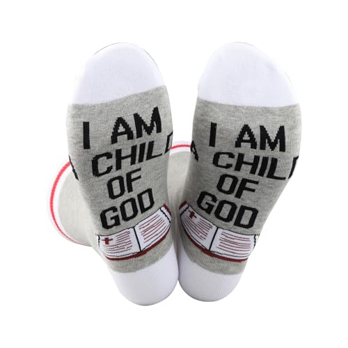 Calcetines cristianos cómodos con cruz para momentos de oración en casa