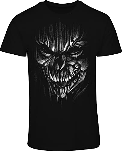 Totenkopf Shirt Herren - Dämon Skull Totenkopf - Horror T-Shirt Männer - Skull Tshirt - Halloween Totenschädel Death Metal Biker Gothic (3XL)