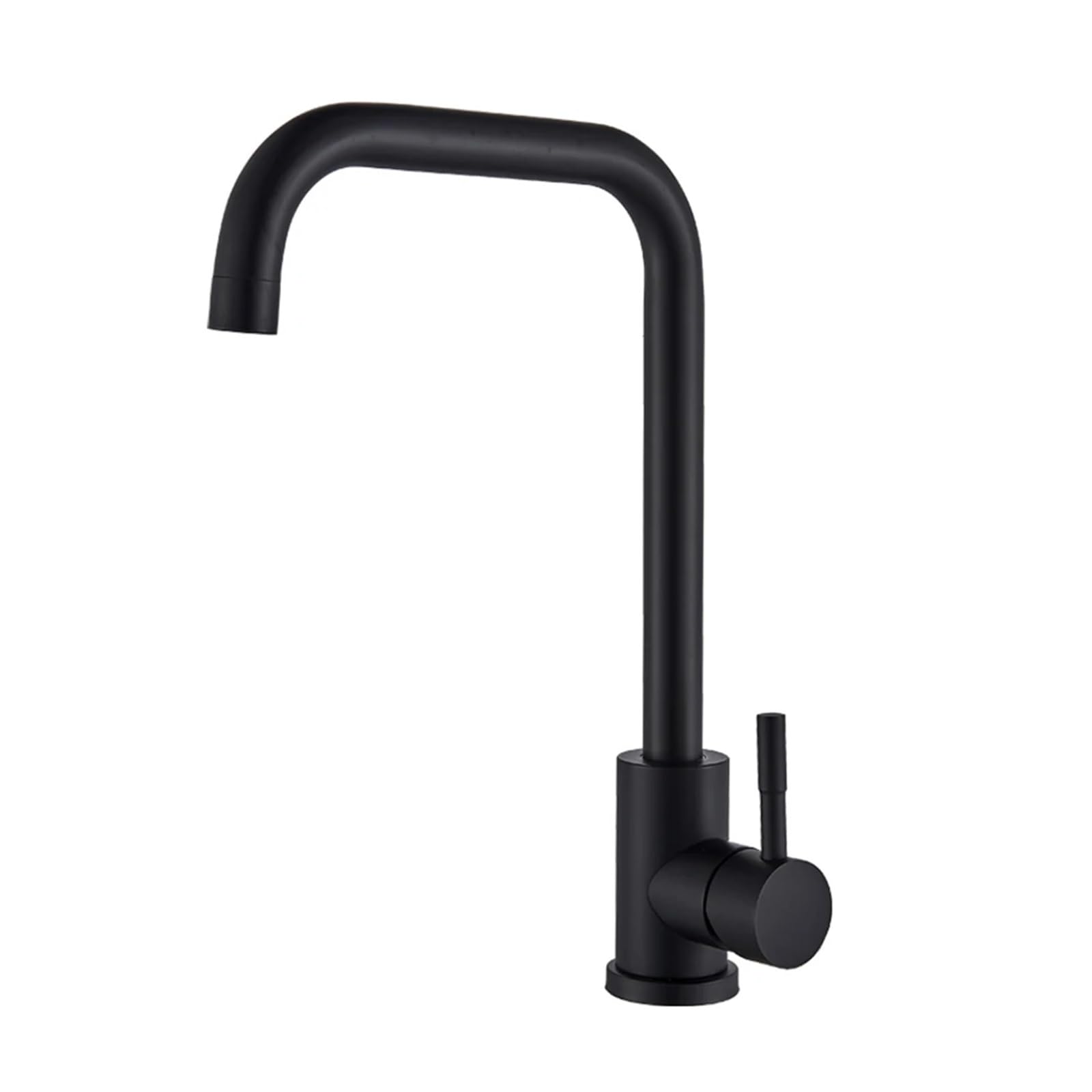 Mitigeur cuisine acier inoxydable rotatif robinet évier noir mat eau chaude froide