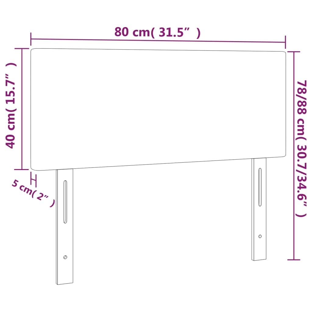 Cabecero de cama LED 80 x 5 x 78/88 cm, terciopelo, gris claro, altura ajustable con tira RGB para estructura de cama, diseño moderno, se puede cortar de forma segura para dormitorio o salón