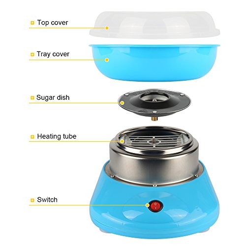 Zuckerwattemaschine Für Zuhause, Zuckerwatte Maschine, Retro Cotton Candy Machine, Verschiedene Partys Einfache Bedienung Und Leicht Reinigen Cotton Candy Machine-Blau – Bild 7