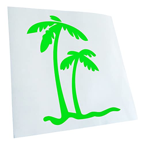 Kiwistar - Autocollant - Palmiers 8 x 11 cm - néon vert - G10 - Pour voitures, vélos, véhicules, motos, cyclomoteurs, tuning, vitres arrière