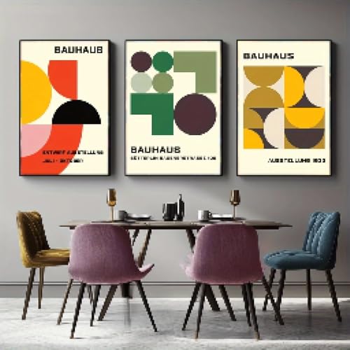 Peinture murale de décoration maison affiche géométrique 3 pièces