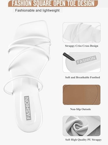 Women's Strappy Sandals Criss Cross Strap Flat Open Toe Leather Slippers Beach Shoes2