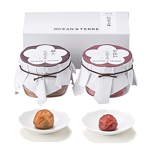 紀州南高梅 2種セットA(献上品、シソ) 箱入り【結婚式 引出物 内祝い デザインパッケージ 梅干】