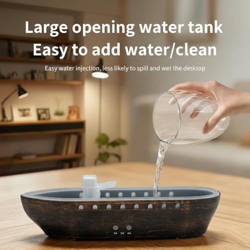 Image of Humidifier for Bedroom Titanic Humidifier with Remote Aromatherapy Diffuser Steamship Humidifier 7 Light 2 Mist Mode Air Humidifiers for Bedroom, Essential Oil Diffuser (Bronze Vintage)