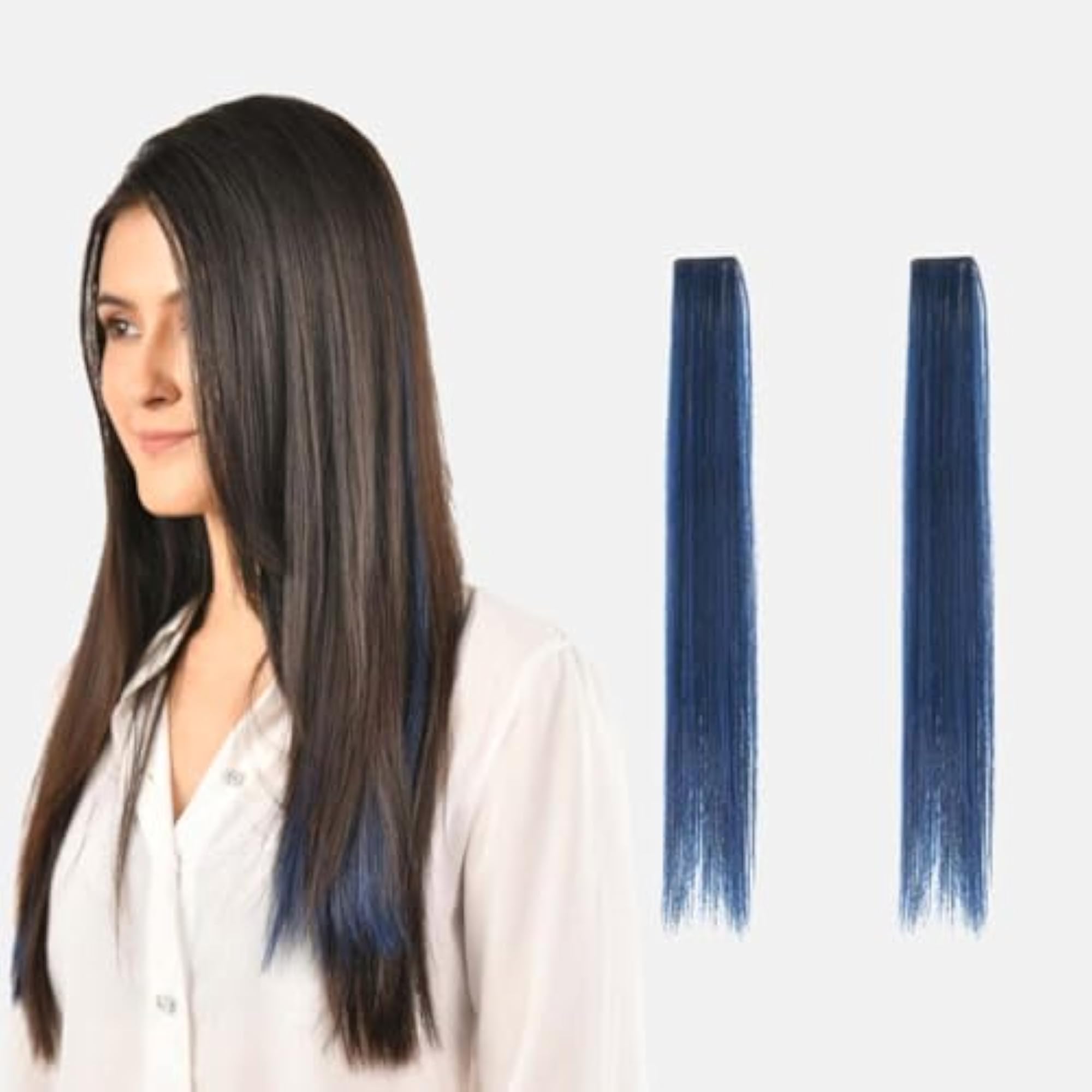 Cindy Colour Hair Strands, 2pcs Midnight Blue Extensions
