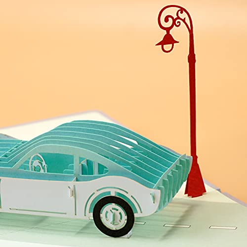 CUTPOPUP The Classic Car Fathers Day Pop Up Card, Birthday Pop Up Card, 3d Popup Greeting Cards, Handmade 3D Popup Birthday Card. - Image 5