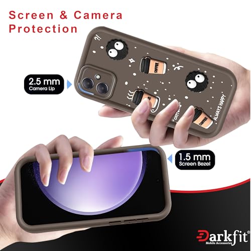 Image of DARKFIT Back Case Cover Compatible with Samsung Galaxy F05 / A05 | Cute Fun Cartoon Ball 3D Coffee Silicone Case | Body Protection | Camera Protection | Shock Proof | Color Brown | Pack of 1