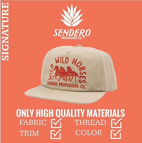 Sendero Provisions Co. Outdoor Wild Wild Horses Snapback Tan Hat #TOP2