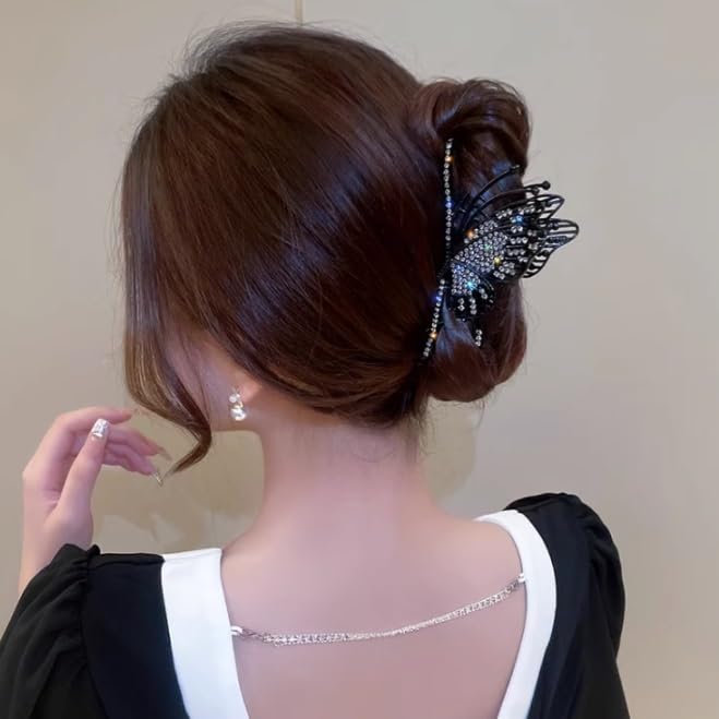 Rhinestone full star grasp clip back of the hair volume plate half tie large shark headdress hairpin