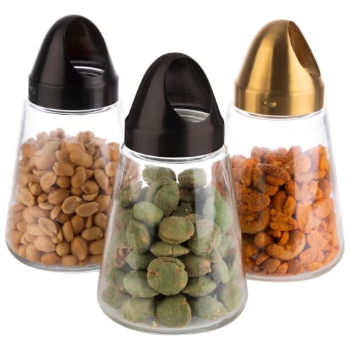 APS 40517 Snackspender, Behälter aus Glas, Schraubdeckel aus Edelstahl, Ø 8,5 cm, Höhe 15,5 cm