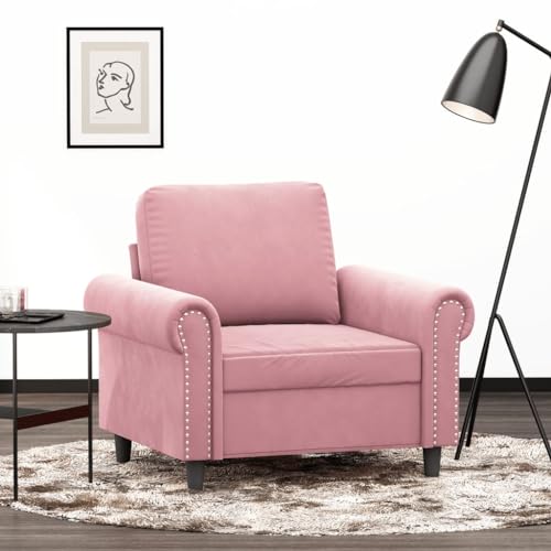 SKM Sillón de Terciopelo Rosa 60 cm,Mobiliario,Sofás,Rosa,359512
