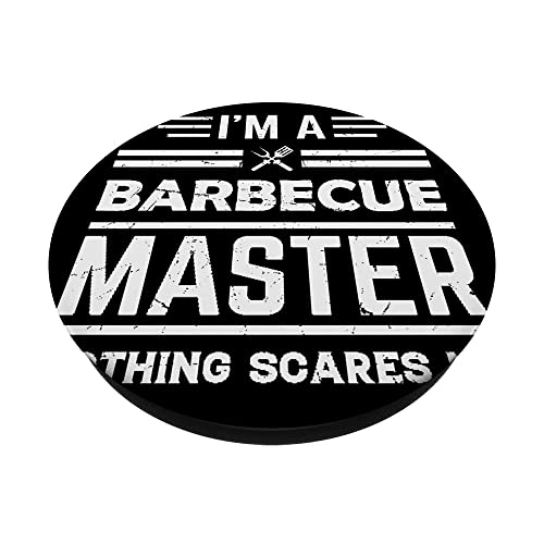 I'm A Barbecue Master Nothing Scares Me Grill Cook BBQ Grill PopSockets Swappable PopGrip, Black - Image 2