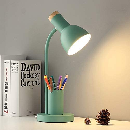 Lampe de bureau LED avec porte-stylo et protection des yeux pour chambre