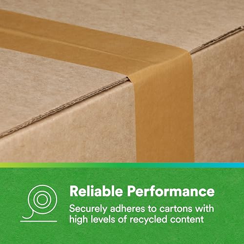 Image of 3M Scotch Performance Paper Box Sealing Tape 570,1.9 inch x 55 yd (48 mm x 50 m),1 Roll,Brown,Recycle-Compatible,Great for Packaging,Shipping,and Moving,(Pack of 2)