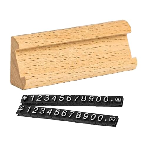 Colcolo Price Tags Soporte ajustable Venta de la exhibición de madera Precio de madera Madre para tiendas minoristas de la oficina de hoteles Supermanket, Plata Amarilla Clara