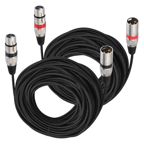 Câble de microphone XLR, tressage en nylon Premium Câble XLR symétrique, Câble de connexion de microphone DMX 3 broches mâle vers femelle Câble de microphone DMX avec préamplificateurs/systèmes de