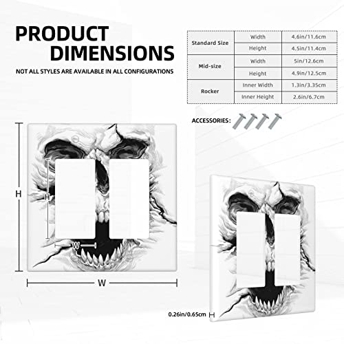 Funny Skeleton Skull Light Switch Cover Decorative 2 Gang Double Rocker Goth Wall Plates For Bedroom Living Room Kitchen Decor #TOP2