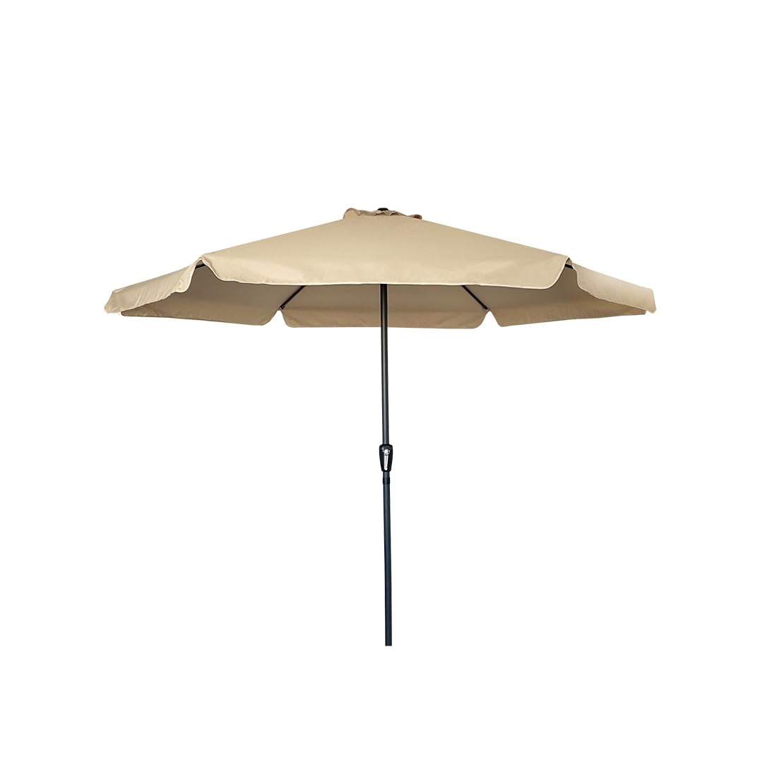 Acomoda Textil – Sombrilla de Jardín con Faldón Protector y Forro Anti UV para Exterior. Parasol de Aluminio Estable con Manivela, Toldo Octogonal 3 M Ø para Terraza y Patio. (Crema)