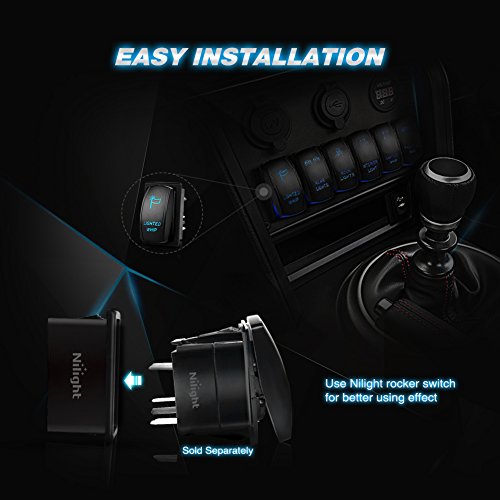 Image of Nilight LED Light Bar Rocker Switch Holder Panel Switch Holder Housing Kit ABS Plastic Black Automotive Mount Toggle Switch Housing,1PCS Switch Panel (90011A)