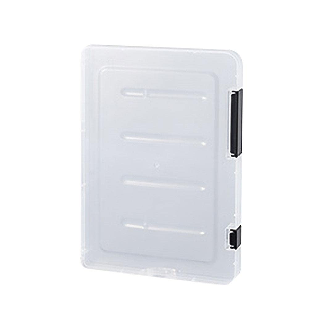 WOVEBIUS Transparent Portable File Case Double-buckle with Handle Box Containers A5 Thin Black