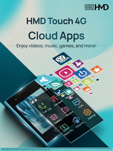 Image of HMD Touch 4G, World's First Hybrid Phone | Enjoy Chatting & Video Calls via Express Chat (Works with Android & iOS), Cloud Phone Apps, Wi-Fi & Hotspot, 1 Year Replacement Guarantee | Cyan