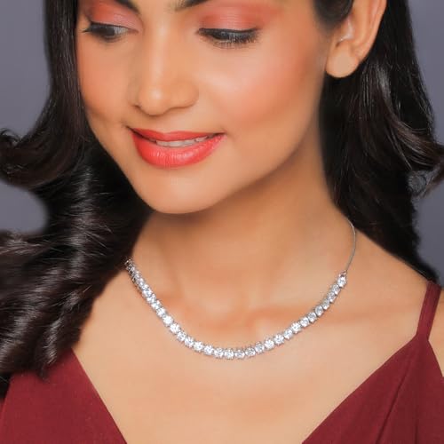 Image of GIVA 925 Silver Zircon Solitaire Necklace| Pendant to Gift Women & Girls | With Certificate of Authenticity and 925 Stamp | 6 Months Warranty