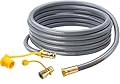 15FT 3/8" ID Natural Gas Hose, Low Pressure LPG Hose with Quick Connect, Propane to Natural Gas Conversion Kit for Weber, Char-Broil, Pizza Oven, Patio Heater and More NG Appliance